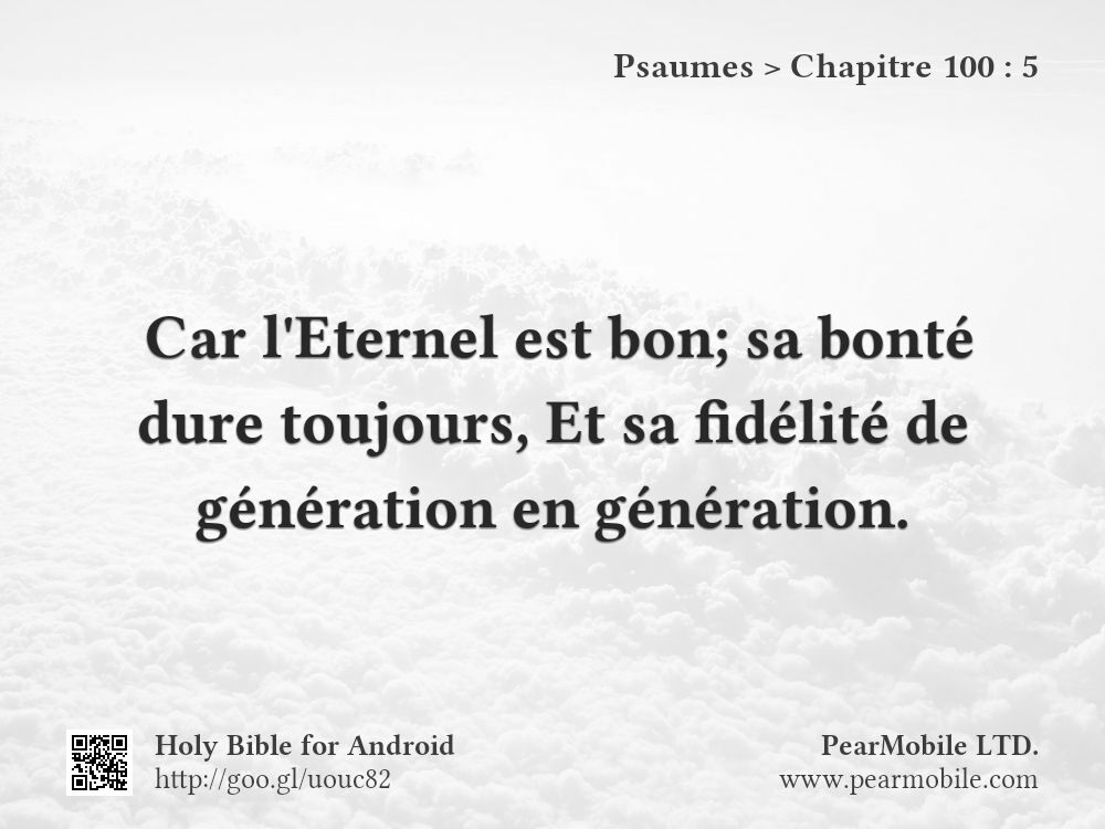 Psaumes, Chapitre 100:5